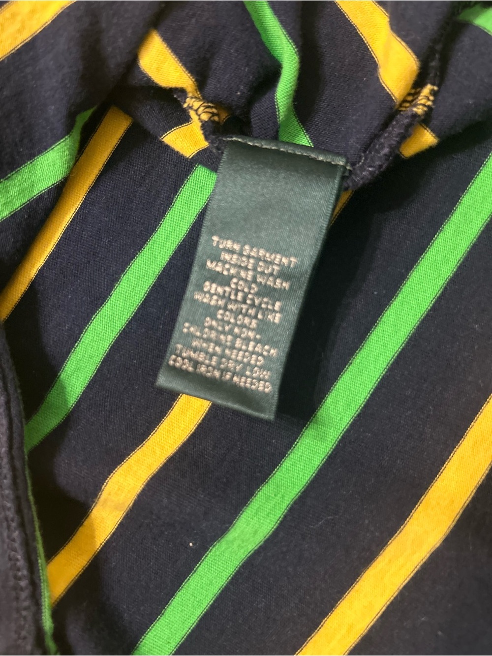 Lauren Active Ralph Lauren Striped Long Sleeve Shirt Women’s M Navy Green Yellow - Picture 4 of 9